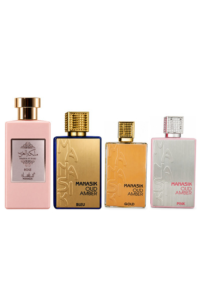 MANASIK Set 4 Manasik</DNTCTMS>, Malikat al Arab Rose + Oud Amber Bleu + Oud ...