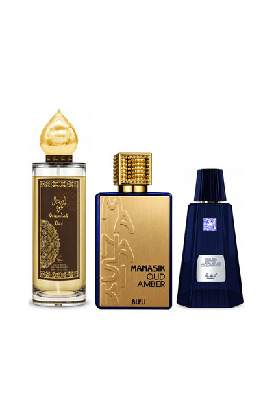 MANASIK Set 3 parfumuri Manasik, Oriental Oud + Oud Amber Bleu + Oud Azuro, E...