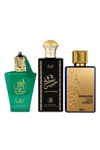 MANASIK Set 3 parfumuri Manasik, Al Baraka Pistachio + Lailat Khamis + Oud Am...