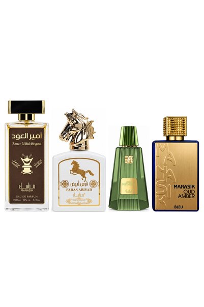 MANASIK Set 4 Manasik, Ameer al Oud Original + Faras Abiyad + Lush Pistachio ...