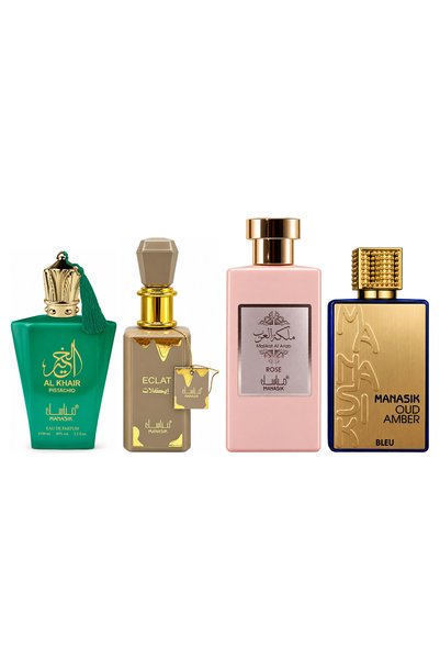 MANASIK Set 4 Manasik, Al Baraka Pistachio + Eclat + Malikat al Arab Rose + O...