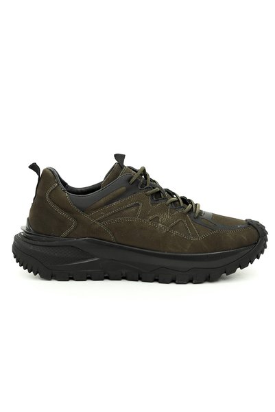 Tuna Genuine Nubuck Leather Khaki Men's Sneakers with EVA Sole - E2721
