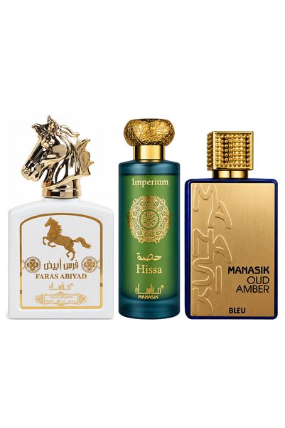 MANASIK Set 3 parfumuri Manasik, Faras Abiyad + Hissa Imperium + Oud Amber Bl...