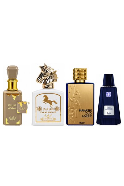 MANASIK Set 4 parfumuri Manasik, Eclat + Faras Abiyad + Oud Amber Bleu + Oud ...