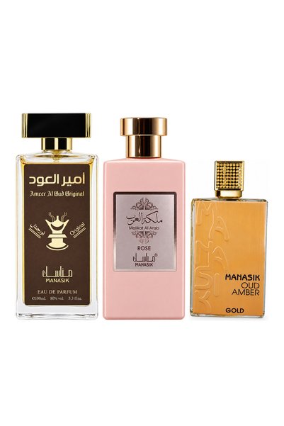 MANASIK Set 3 parfumuri Manasik, Ameer al Oud Original + Malikat al Arab Rose...