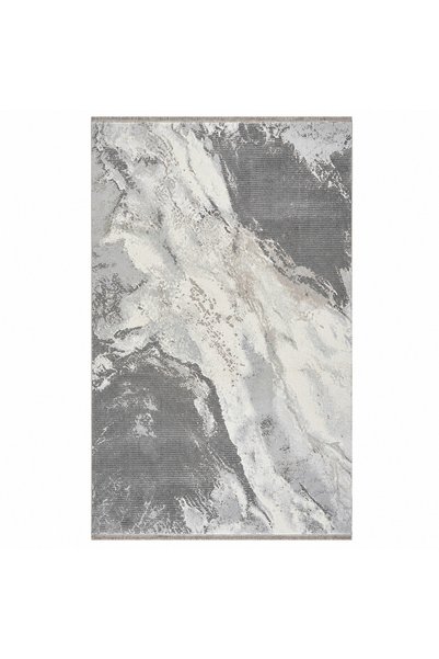 OEM Covor Modern Anemon Abstract Gri-Crem – Living și Dormitor, Design Marmor...