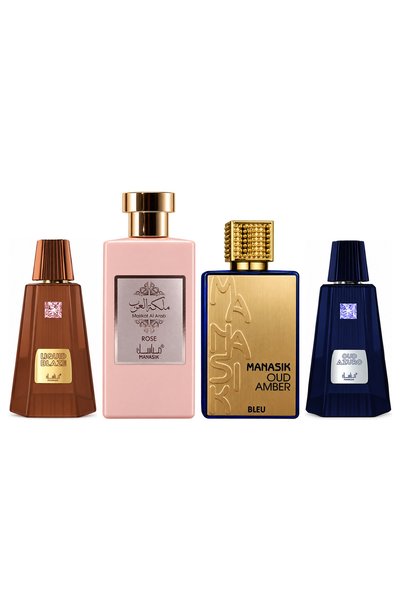 MANASIK Set 4 Manasik, Liquid Blaze + Malikat al Arab Rose + Oud Amber Bleu +...