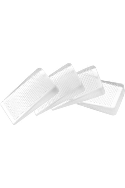 Tazweeq 4 Pack Clear Rubber Door Stop, Wedge Thin Door Stoppers for Bottom of...