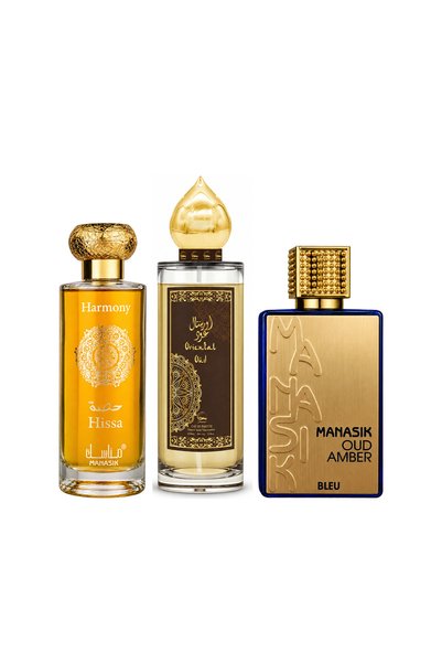 MANASIK Set 3 parfumuri Manasik, Hissa Harmony + Oriental Oud + Oud Amber Ble...