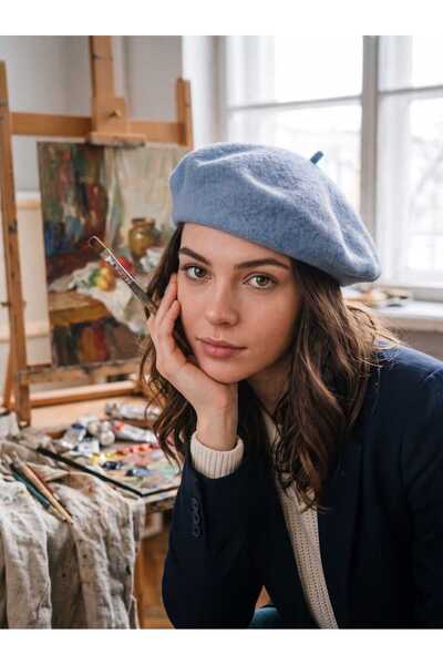 GİYU SHOP Căciulă de iarnă pentru femei, din pâslă franceză, cu motiv de pictor