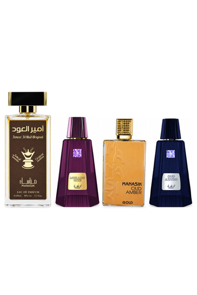 MANASIK Set 4 Manasik, Ameer al Oud Original + Morado Luxe + Oud Amber Gold +...