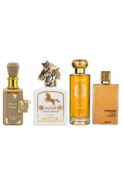 MANASIK Set 4 parfumuri Manasik, Eclat + Faras Abiyad + Hissa Harmony + Oud A...