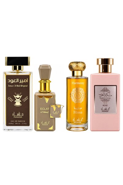 MANASIK Set 4 Manasik, Ameer al Oud Original + Eclat + Hissa Harmony + Malika...