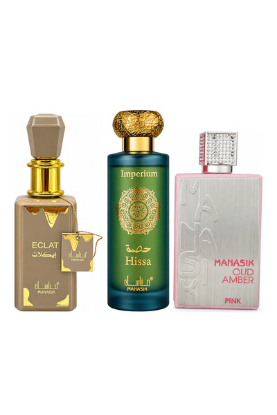 MANASIK Set 3 parfumuri Manasik, Eclat + Hissa Imperium + Oud Amber Pink, EDP...