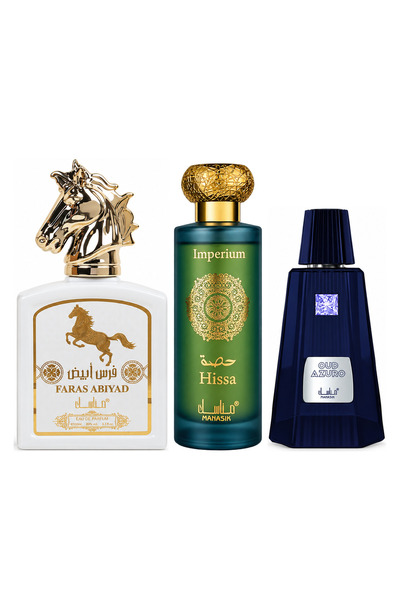 MANASIK Set 3 parfumuri Manasik, Faras Abiyad + Hissa Imperium + Oud Azuro, E...