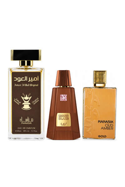 MANASIK Set 3 parfumuri Manasik, Ameer al Oud Original + Liquid Blaze + Oud A...