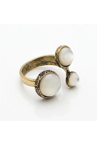 Dorvina Bronze Women's Ring, Authentic Copper Jewelry, Natural Stone, White R...