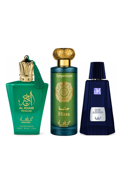MANASIK Set 3 parfumuri Manasik, Al Baraka Pistachio + Hissa Imperium + Oud A...