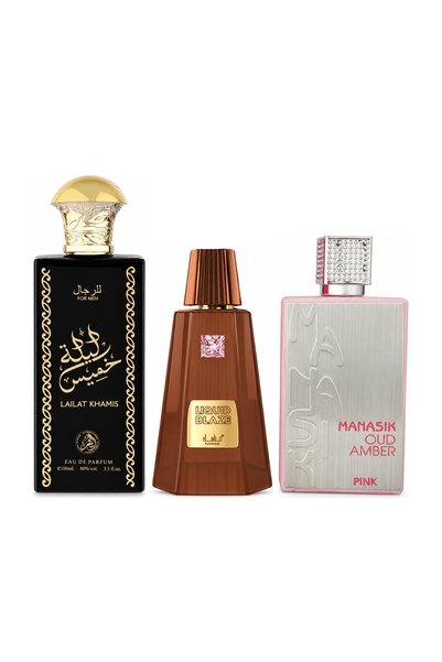 MANASIK Set 3 parfumuri Manasik, Lailat Khamis + Liquid Blaze + Oud Amber Pin...