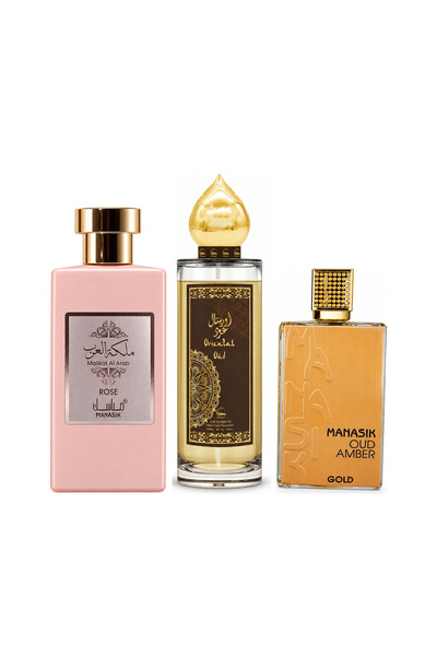 MANASIK Set 3 parfumuri Manasik, Malikat al Arab Rose + Oriental Oud + Oud Am...