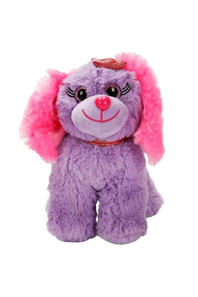 Sunman Plush Toy Dog, Sitting, Colorful, 25 CM (Assorted Colors, 1 Piece)