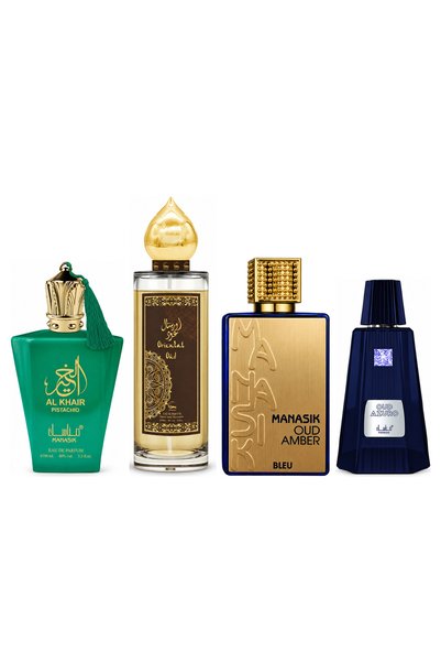 MANASIK Set 4 parfumuri Manasik, Al Baraka Pistachio + Oriental Oud + Oud Amb...
