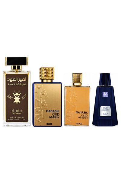 MANASIK Set 4 Manasik, Ameer al Oud Original + Oud Amber Bleu + Oud Amber Gol...