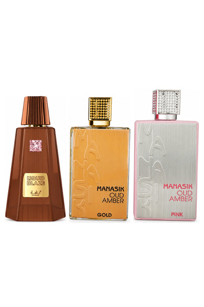 MANASIK Set 3 parfumuri Manasik, Liquid Blaze + Oud Amber Gold + Oud Amber Pi...
