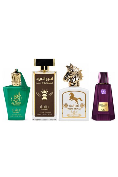 MANASIK Set 4 Manasik, Al Baraka Pistachio + Ameer al Oud Original + Faras Ab...