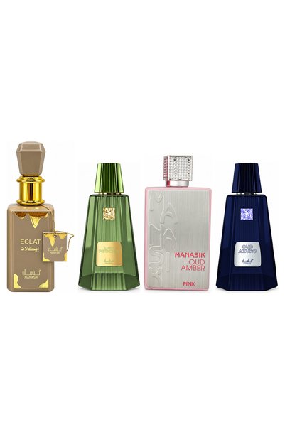 MANASIK Set 4 parfumuri Manasik, Eclat + Lush Pistachio + Oud Amber Pink + Ou...