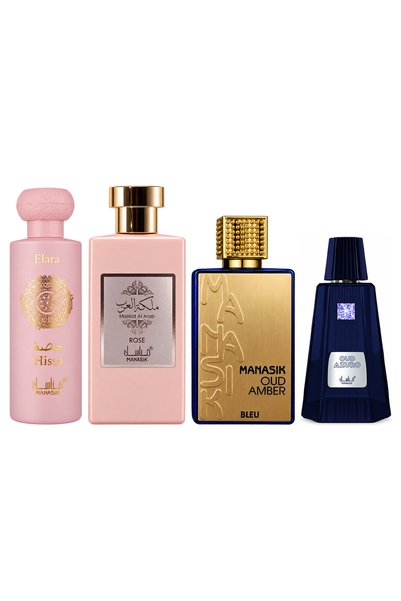 MANASIK Set 4 parfumuri Manasik, Hissa Elara + Malikat al Arab Rose + Oud Amb...