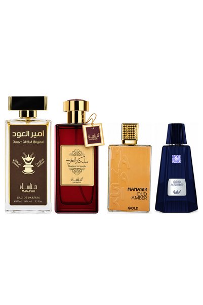 MANASIK Set 4 Manasik, Ameer al Oud Original + Malikat al Arab + Oud Amber Go...