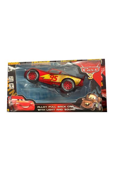 CARS Mașinuță metalică cu tragere înapoi Lightning McQueen 95, cu lumini și s...