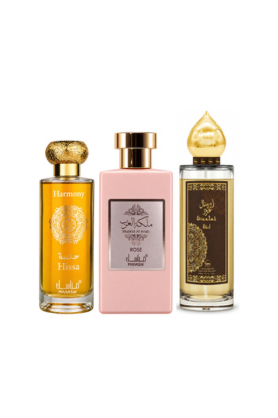 MANASIK Set 3 parfumuri Manasik, Hissa Harmony + Malikat al Arab Rose + Orien...