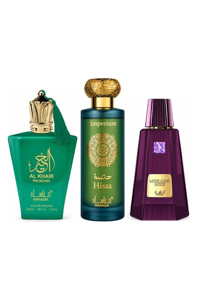 MANASIK Set 3 parfumuri Manasik, Al Baraka Pistachio + Hissa Imperium + Morad...