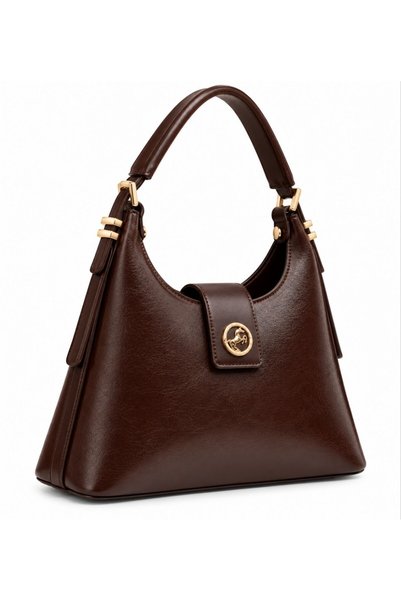 Miami Polo kadın orta boy omuz çantası yumuşak deri görünümlü günlük şık shopper çanta ayarlanabilir uzun askılı