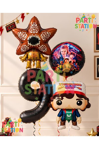 Parti Station Stranger Things-Themed 9th Birthday Balloon Set (4-Piece): Stra...