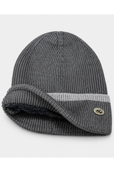 PIECE SIGNATURE Unisex Winter Beanie with Fur-Lined Thermal Viscose Ribbed Tr...