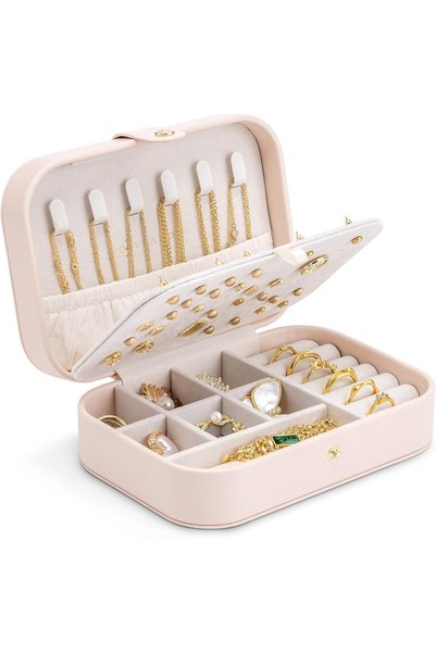 VLANDO Travel Jewelry Case, Portable Jewelry Earring Box Organizer
