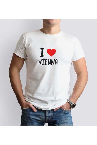 Bk Gift "I Love Vienna" Men’s Round-Neck T-Shirt—1 X-Small