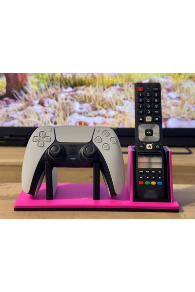 Bezos 3D-Printed Game Controller and TV Remote Stand: Dual-Compartment Deskto...