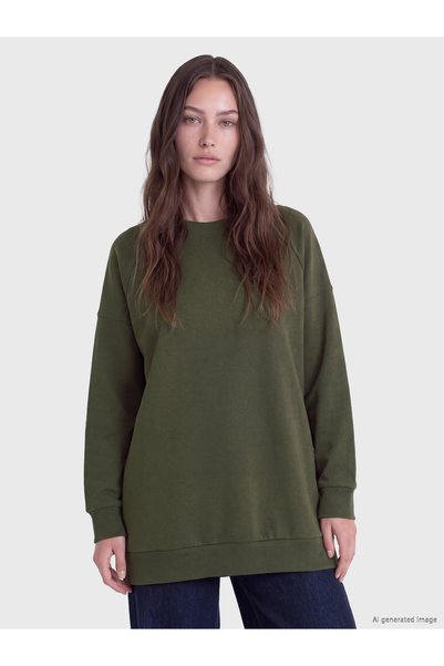 LC Waikiki سترة نسائية من NEVAVM Farkily LCW Modest Green ذات 3 خيوط مطرزة وم...
