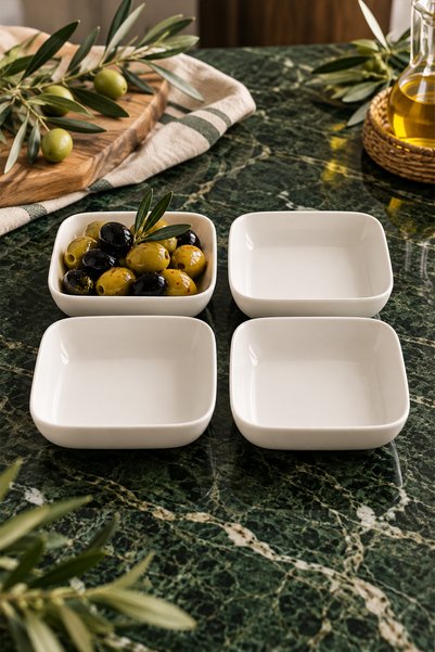 iselahome Artemis Checked White Bowl—Breakfast, Appetizer, and Serving Plate ...