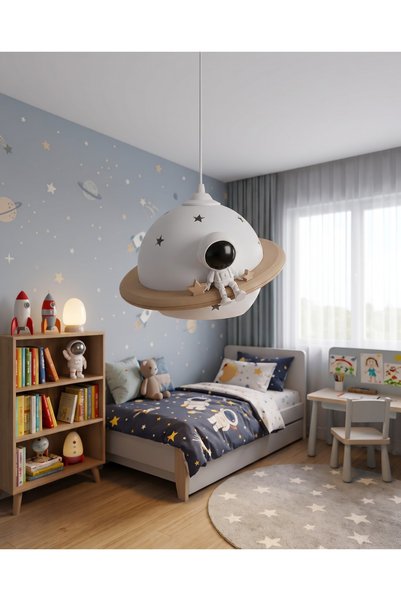 güneybutik Astronot Uzay Temalı Çocuk Odası Sarkıt Avize)