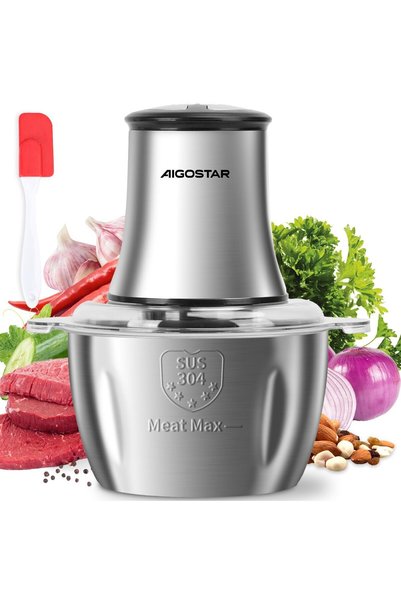 AIGOSTAR Fierbător electric 500W, vas inox 1.8L, 4 lame deotel din inox, 2 vi...