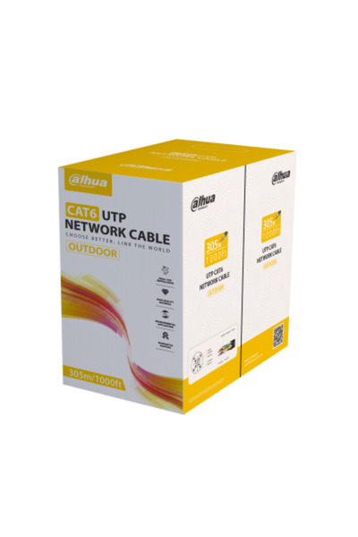 DAHUA 305metre CAT6 Utp 23AWG Siyah Saf Bakır Kablo (PE) DH-PFM920-6UN