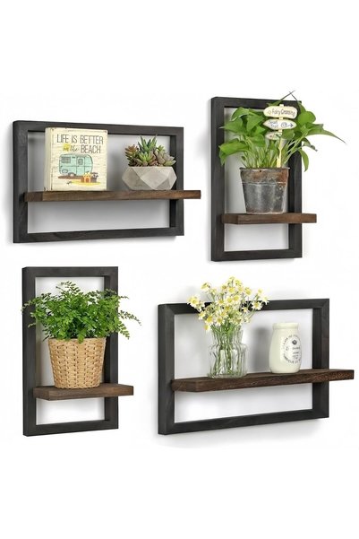 GENERAL 4-Piece 36 CM wood wall Floating Shelves Mortise Tenon Frame