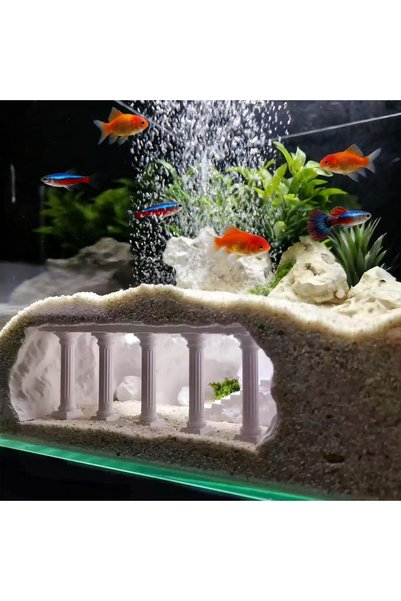 TERRIFI Aquarium Ornament Cave Tunnel and Fish Tank Hideout, Suitable for Ple...