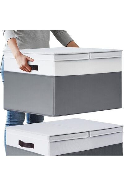 NIUB Blanket Storage, 2 Pack Extra Large Baskets with Lids, 70L Closet Organi...