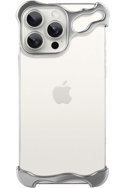 URBBKING For iPhone 15 Pro Max Shaped True Frameless Metal Corner Pad Phone C...